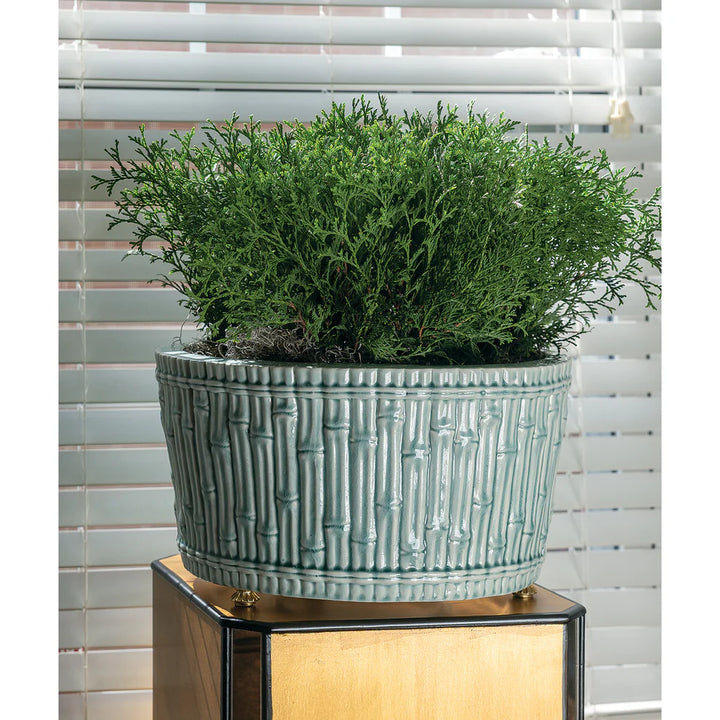 Bamboo Planter - Aqua