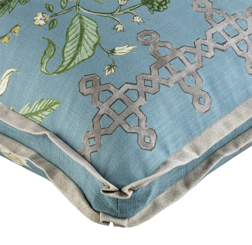 Boxed Floral Pillow