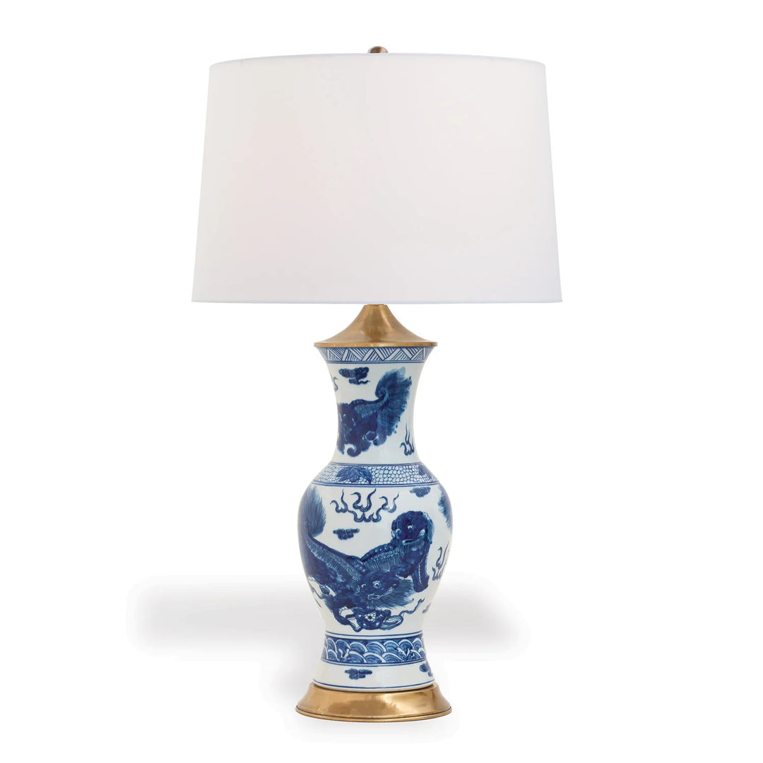 Foo Dog Porcelain Lamp