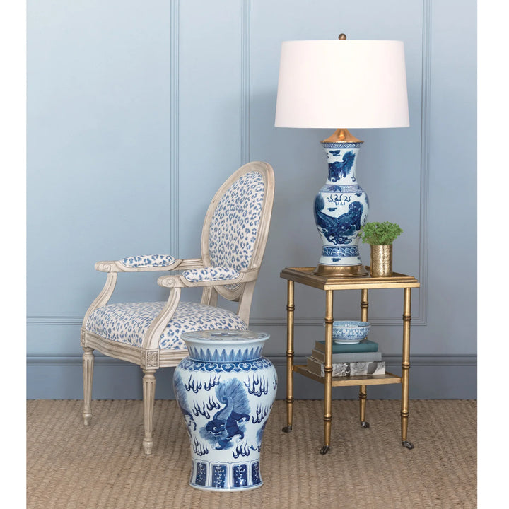 Foo Dog Porcelain Lamp