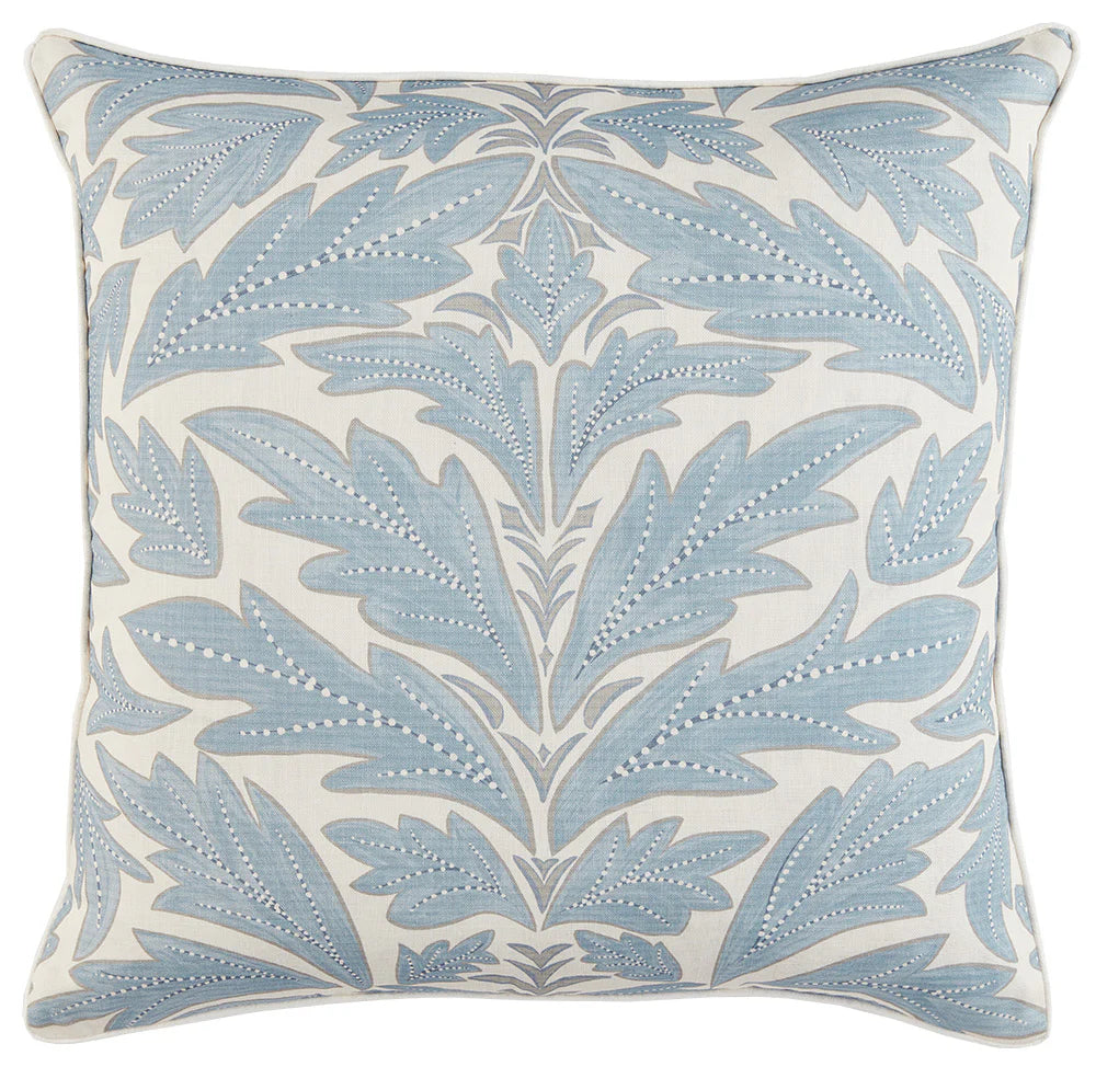Leaf Design Piped Edge Pillow