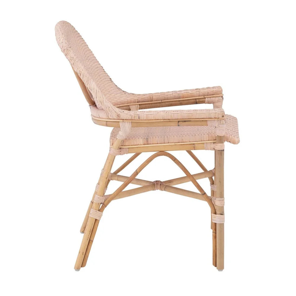 Woven Bamboo Dining Chair - Blush