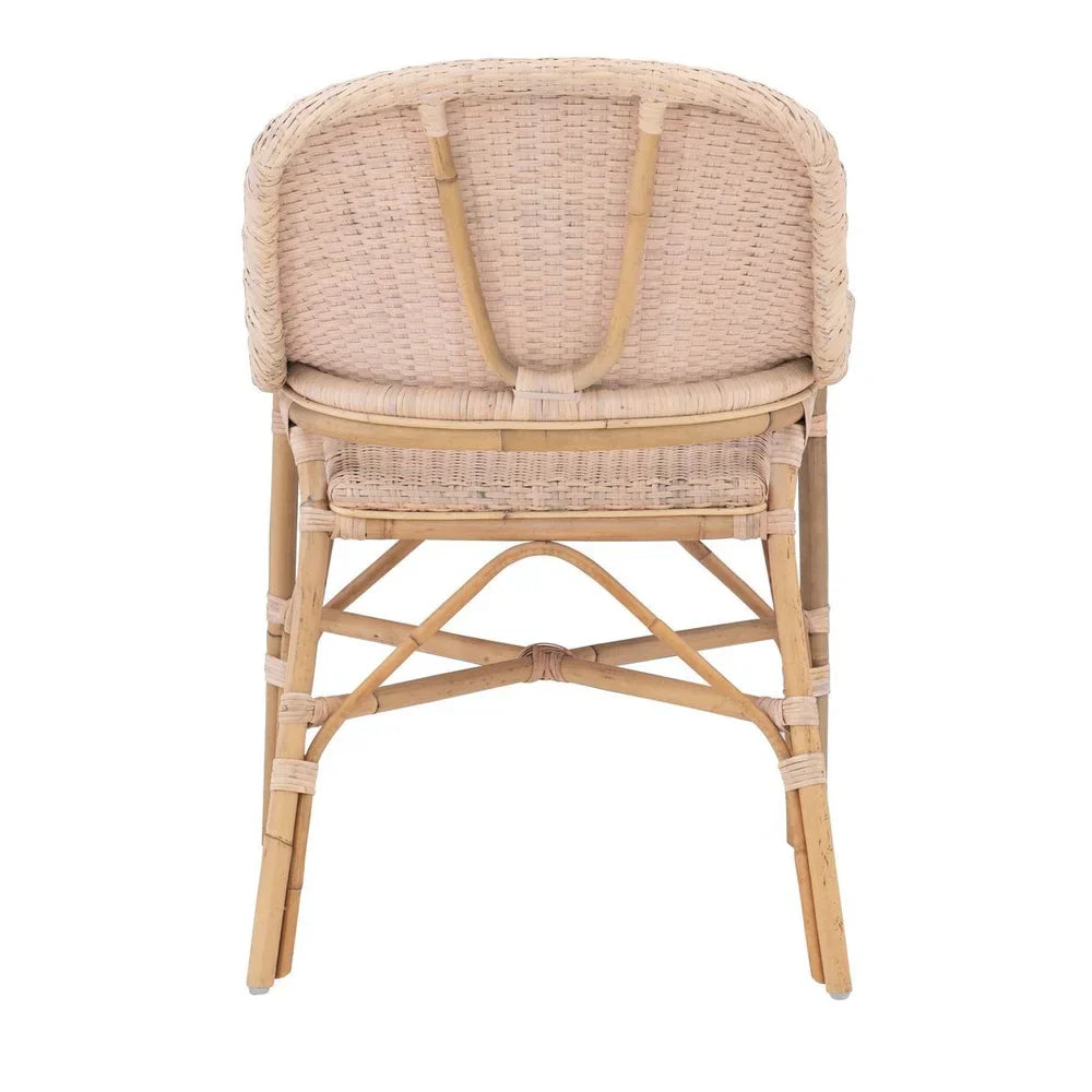 Woven Bamboo Dining Chair - Blush