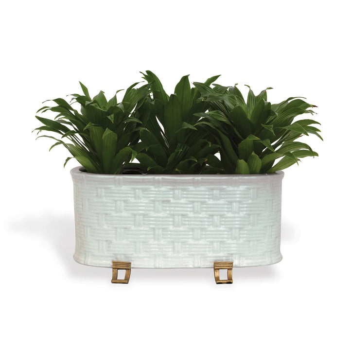 Basketweave Planter - Cream