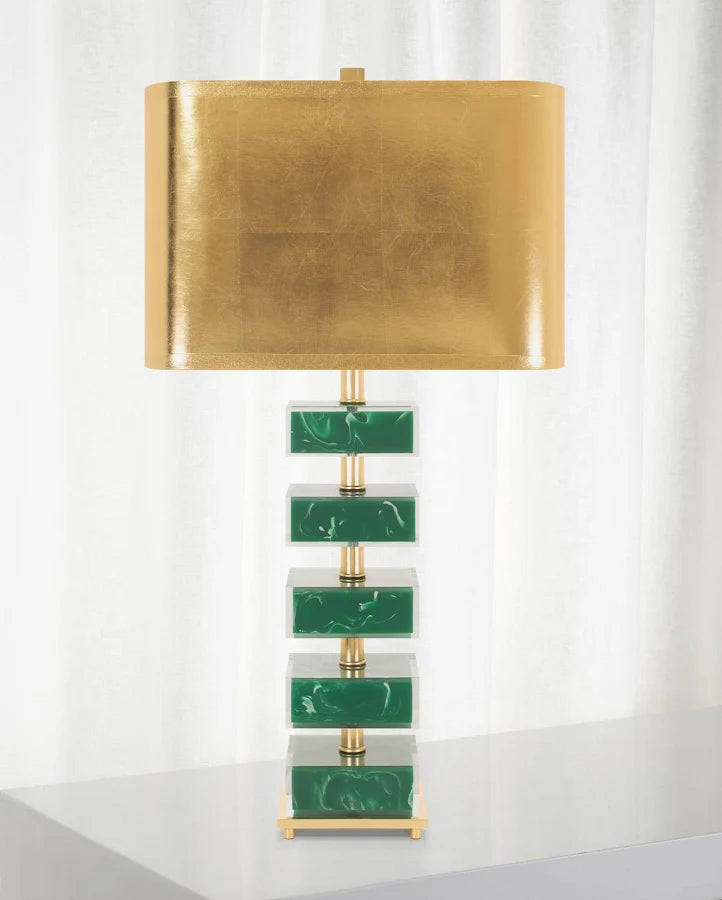 Malachite & Acrylic Table Lamp