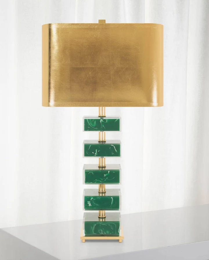 Malachite & Acrylic Table Lamp