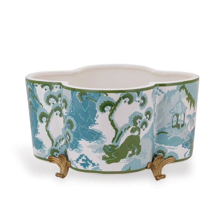 Foo Dog Footed Ceramic Planter