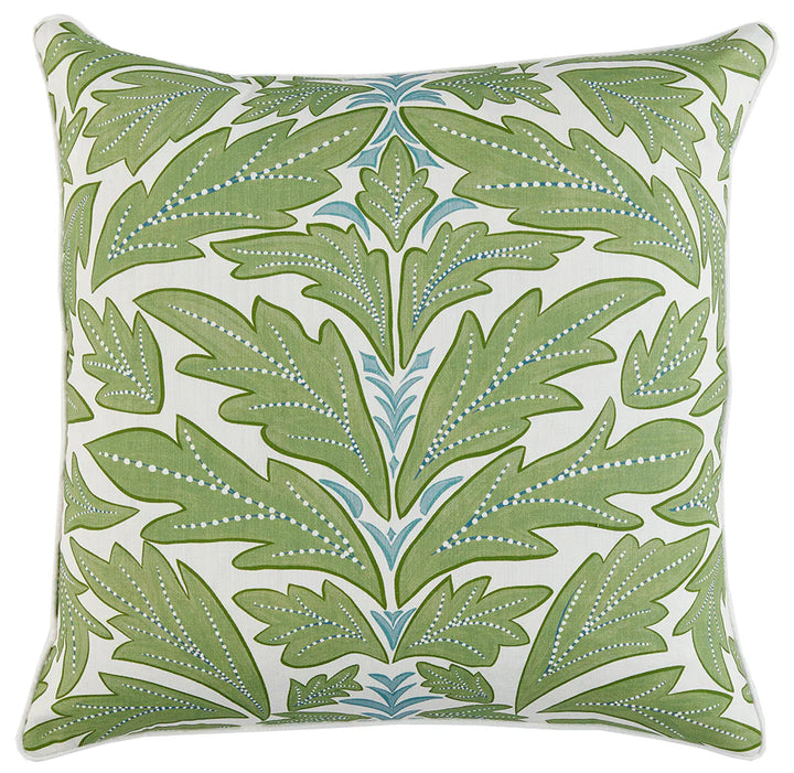 Leaf Design Piped Edge Pillow