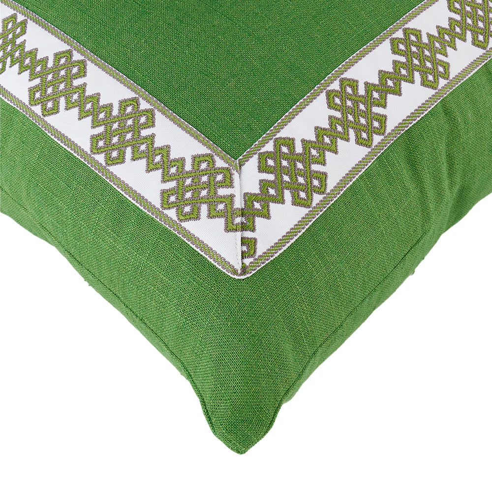 Pair of Green Trim Pillows