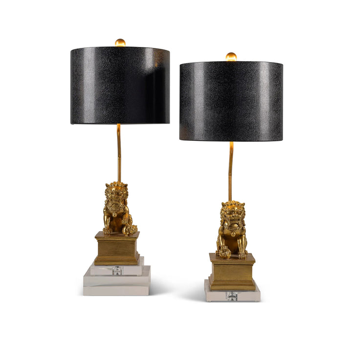 Foo Dog Gold Table Lamps
