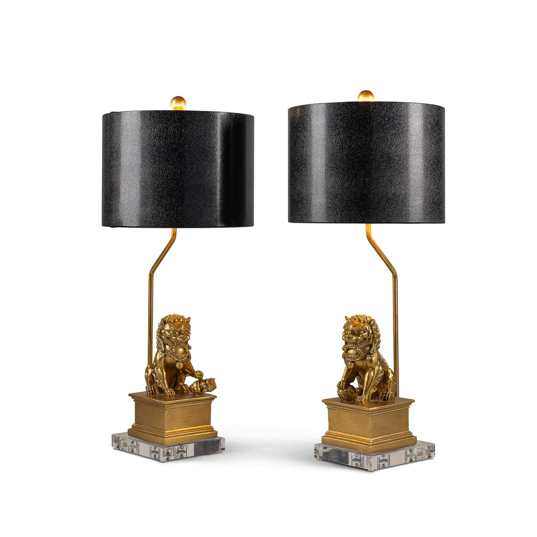 Foo Dog Gold Table Lamps
