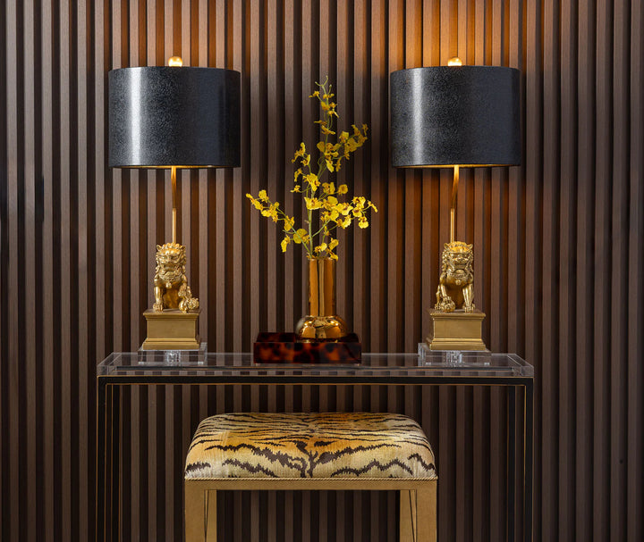 Foo Dog Gold Table Lamps