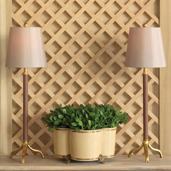 Brown Leather Buffet Lamps