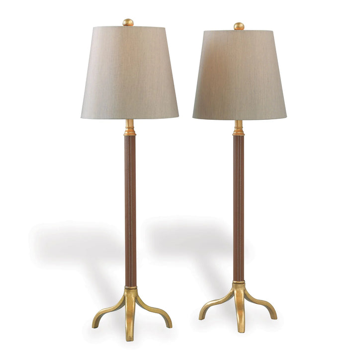 Brown Leather Buffet Lamps