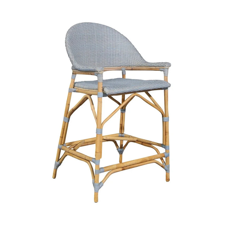 Woven Bamboo Counter Chair - Blue