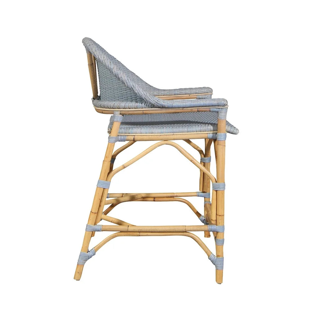 Woven Bamboo Counter Chair - Blue