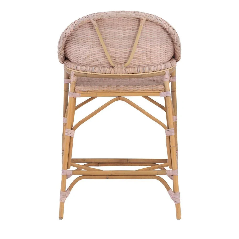 Woven Bamboo Counter Chair - Blush