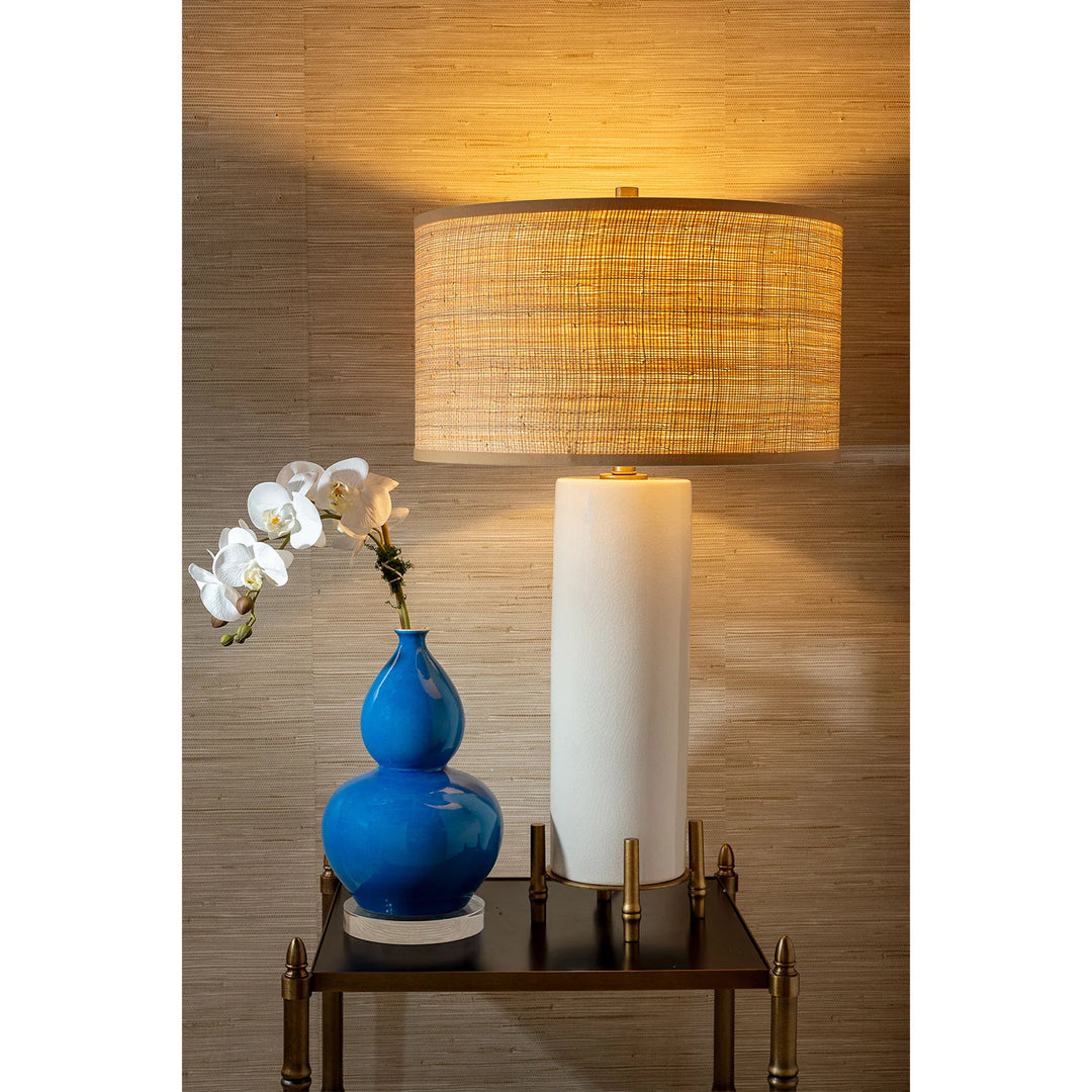 Porcelain & Brass Bamboo Lamp