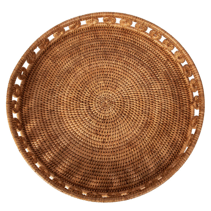 Round Rattan Tray