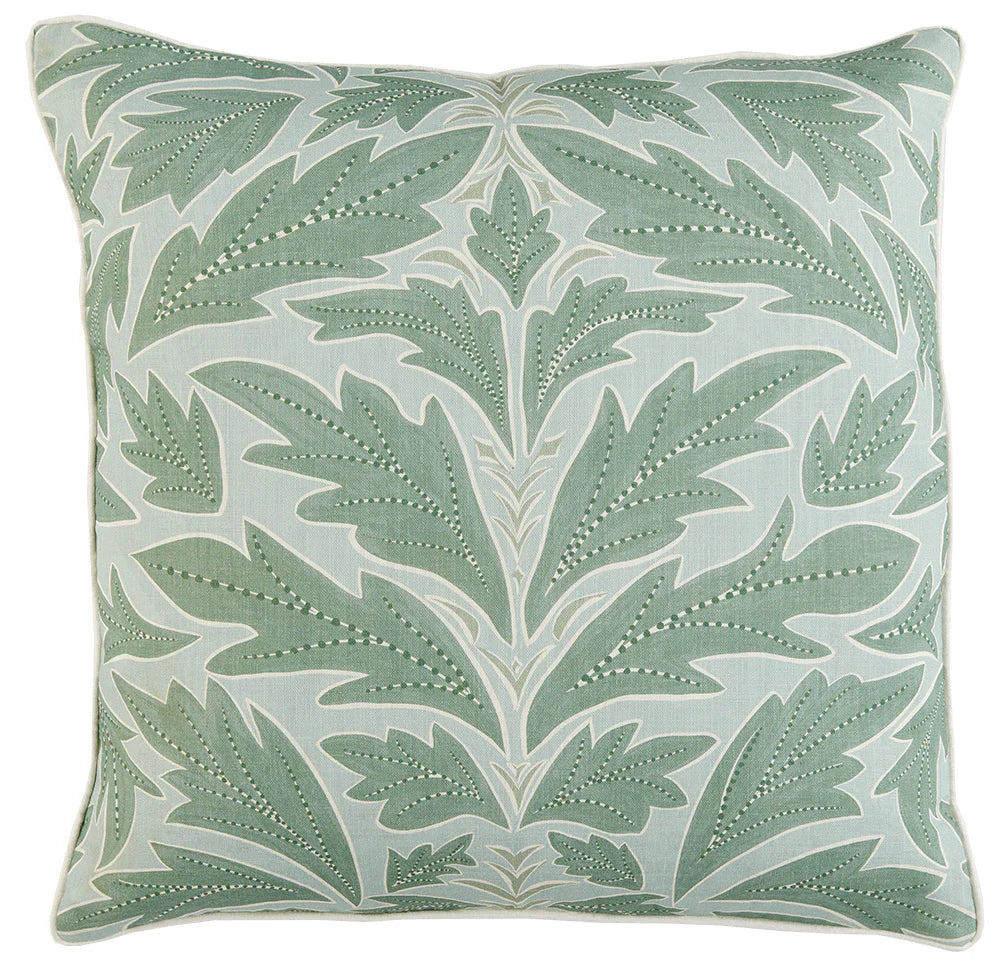 Leaf Design Piped Edge Pillow