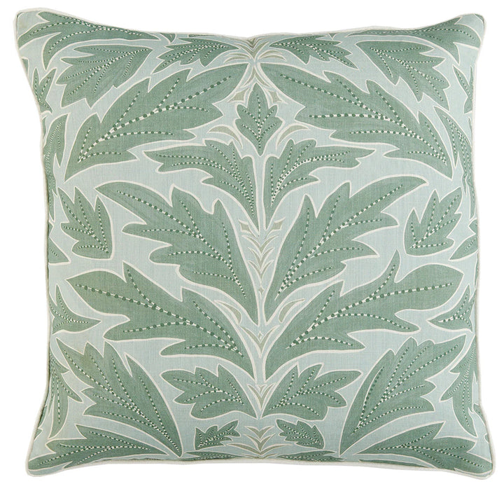 Leaf Design Piped Edge Pillow