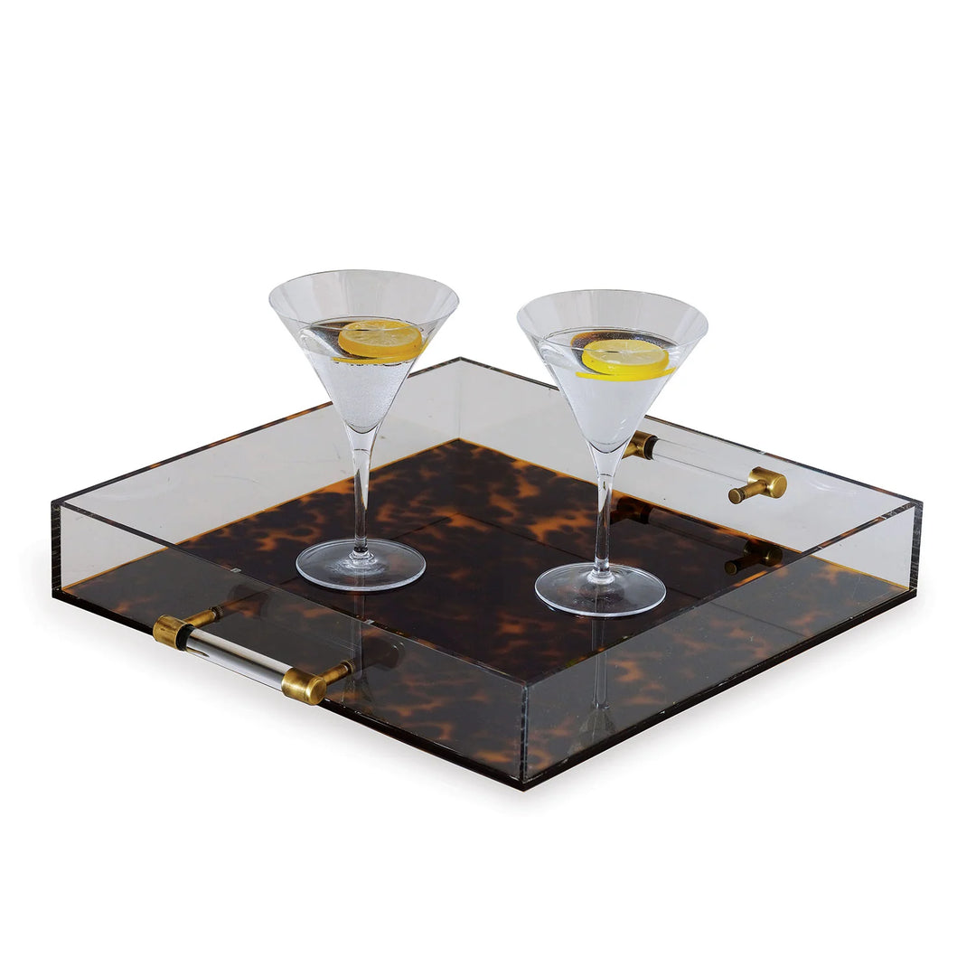 Square Tortoise Tray with Handles